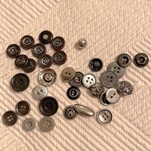 Button bundle #9 - silver and antique brass
